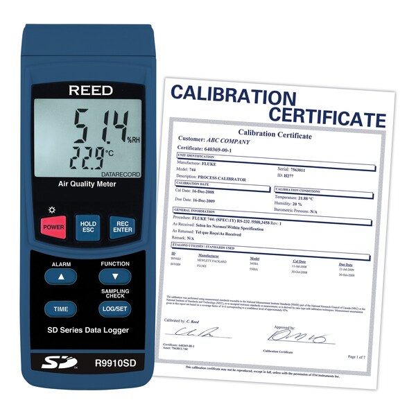 R9910SD-NIST Data Logging Air Quality Meter